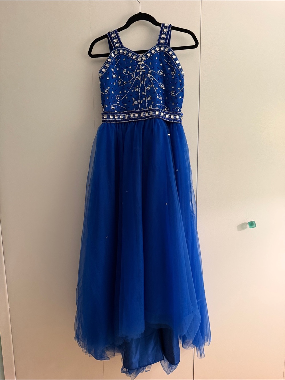 Royal Blue Beaded Tulle Girls' Dress